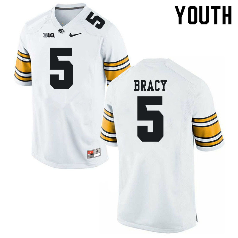 Youth #5 Reggie Bracy Iowa Hawkeyes College Football Jerseys Sale-White - Click Image to Close